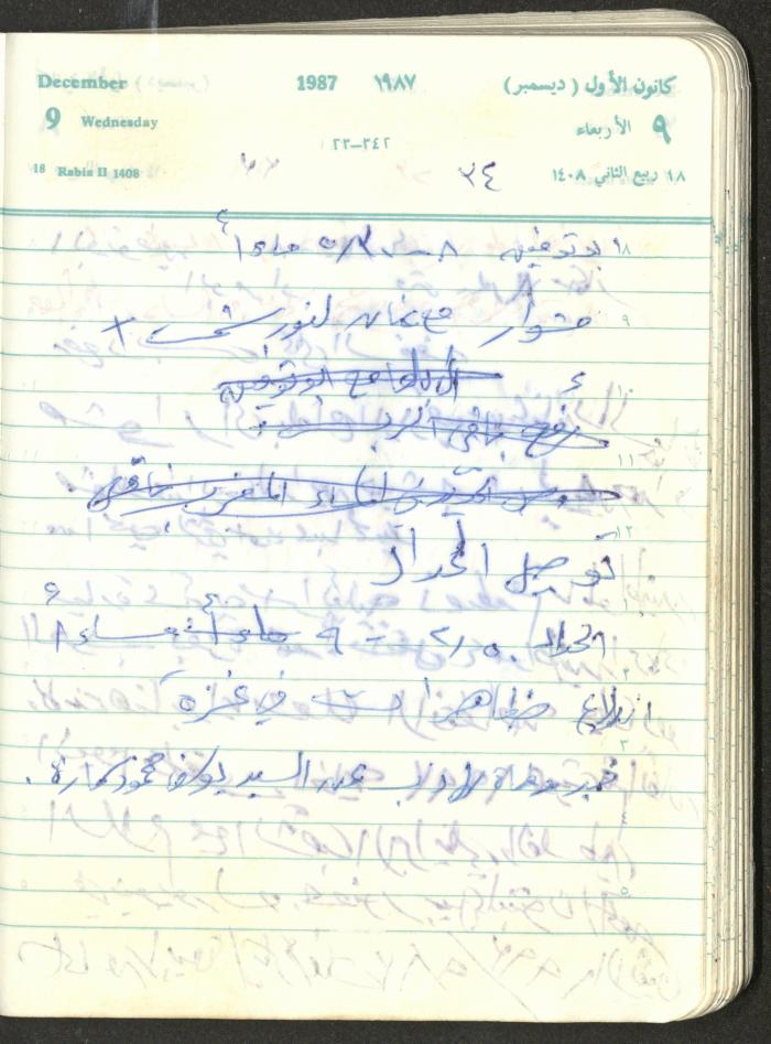 Mahmoud Khreisheh Diaries, Thinnaba- Tulkarm, 1987