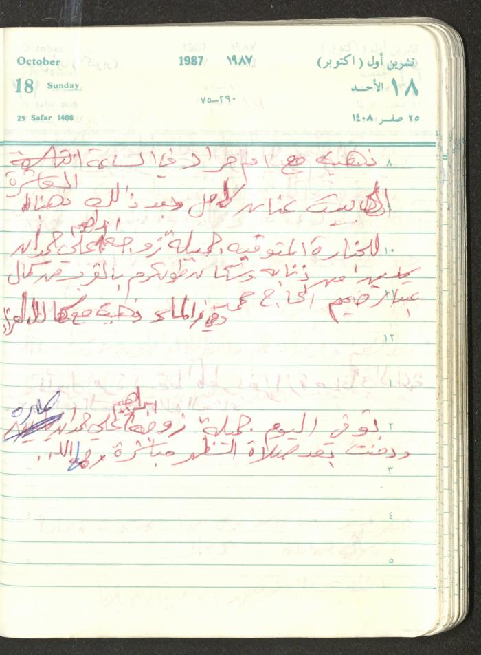 Mahmoud Khreisheh Diaries, Thinnaba- Tulkarm, 1987