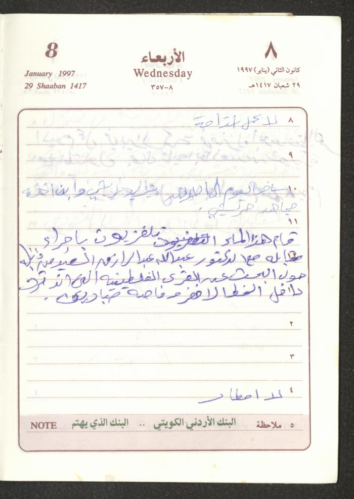 يوميات محمود خريشة، ذنابة- طولكرم، 1997