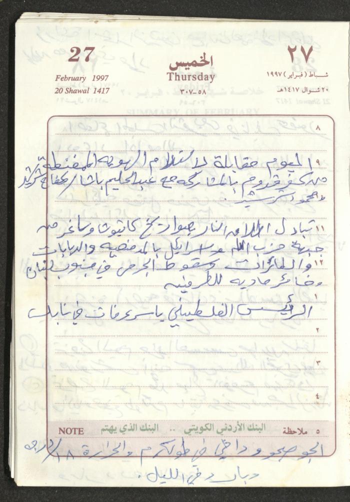 يوميات محمود خريشة، ذنابة- طولكرم، 1997