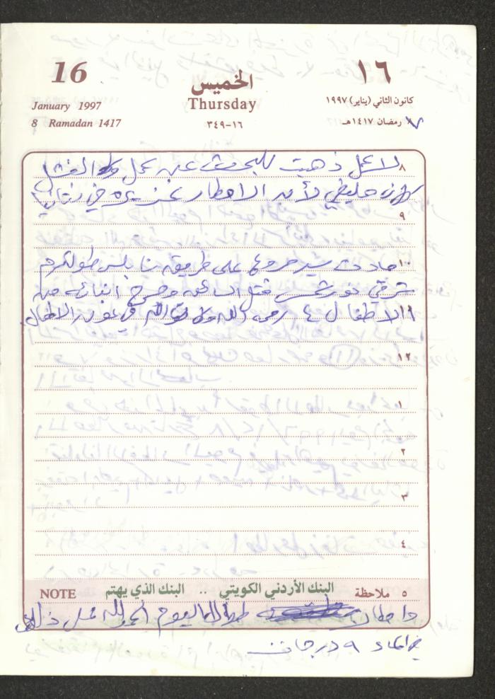 يوميات محمود خريشة، ذنابة- طولكرم، 1997