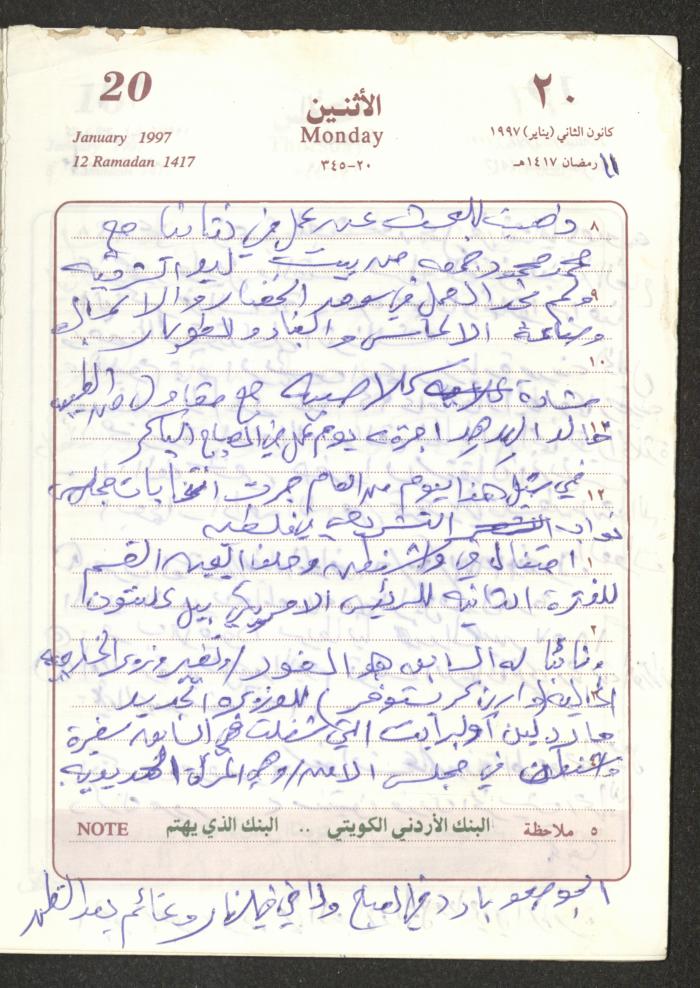 يوميات محمود خريشة، ذنابة- طولكرم، 1997
