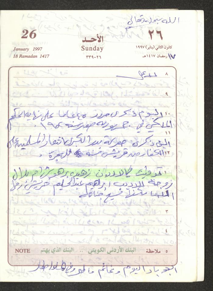 يوميات محمود خريشة، ذنابة- طولكرم، 1997