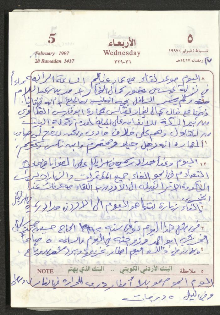 يوميات محمود خريشة، ذنابة- طولكرم، 1997