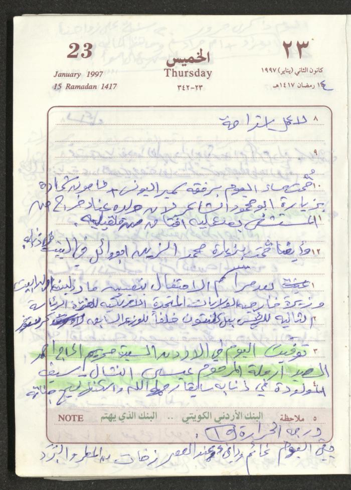 يوميات محمود خريشة، ذنابة- طولكرم، 1997