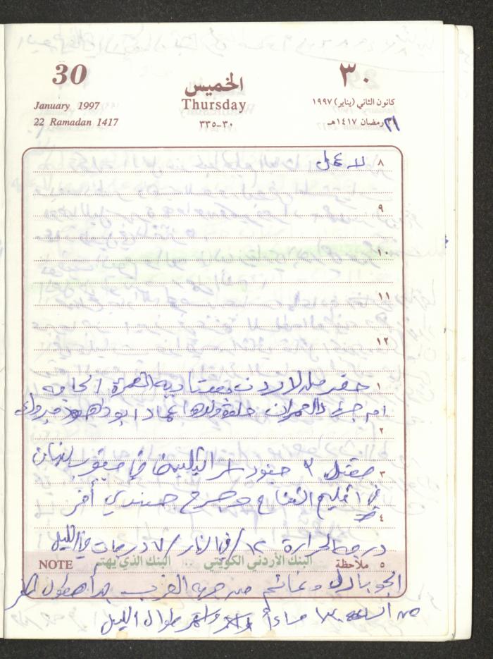 يوميات محمود خريشة، ذنابة- طولكرم، 1997