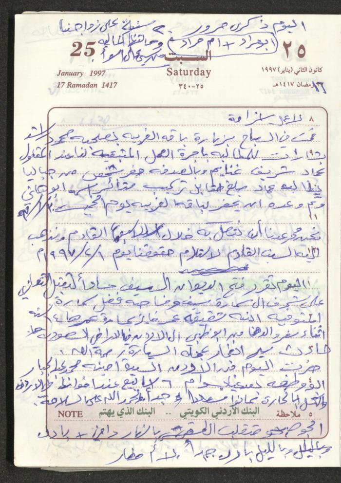 يوميات محمود خريشة، ذنابة- طولكرم، 1997