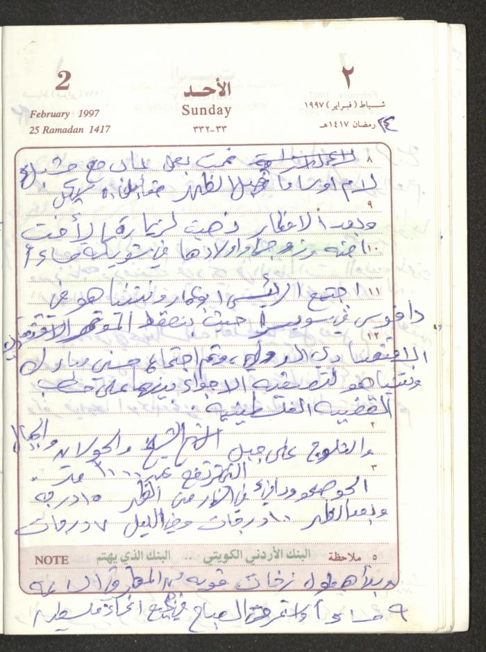 يوميات محمود خريشة، ذنابة- طولكرم، 1997