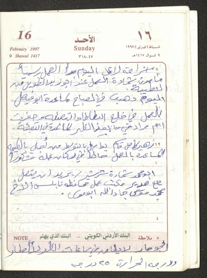 يوميات محمود خريشة، ذنابة- طولكرم، 1997