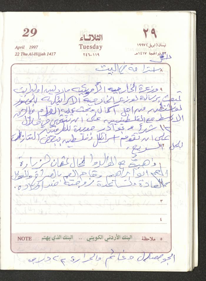 يوميات محمود خريشة، ذنابة- طولكرم، 1997