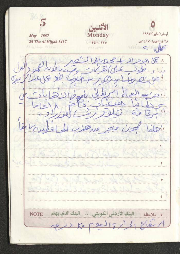 يوميات محمود خريشة، ذنابة- طولكرم، 1997