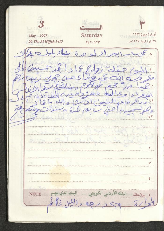 يوميات محمود خريشة، ذنابة- طولكرم، 1997