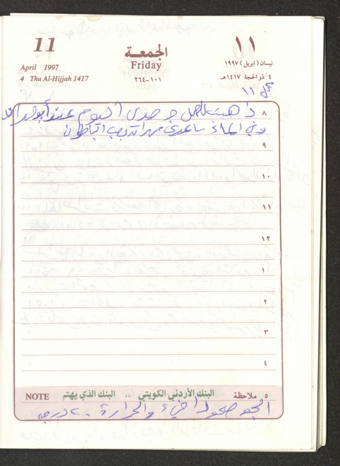 يوميات محمود خريشة، ذنابة- طولكرم، 1997
