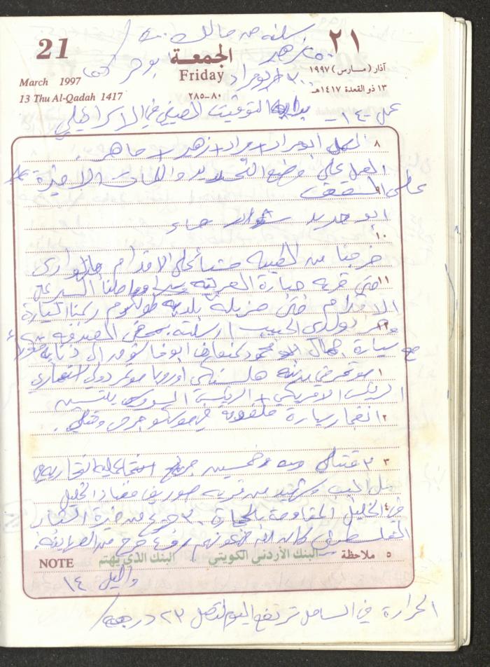 يوميات محمود خريشة، ذنابة- طولكرم، 1997