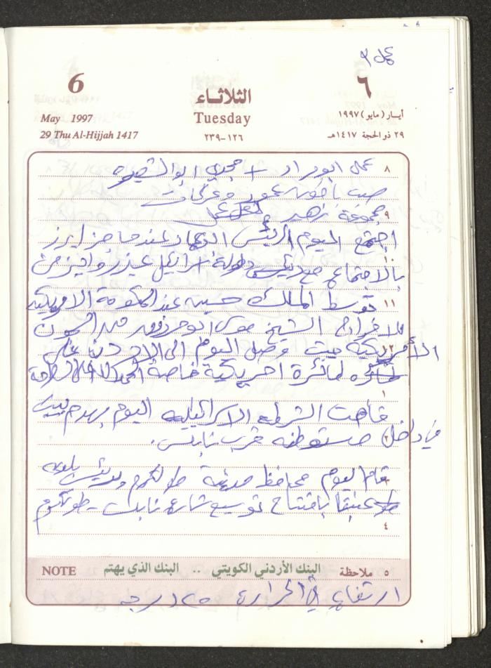 يوميات محمود خريشة، ذنابة- طولكرم، 1997