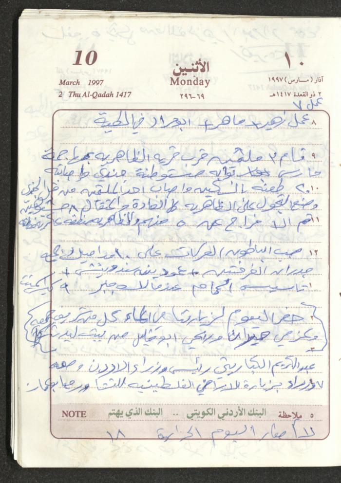 يوميات محمود خريشة، ذنابة- طولكرم، 1997