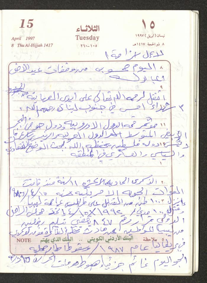 يوميات محمود خريشة، ذنابة- طولكرم، 1997