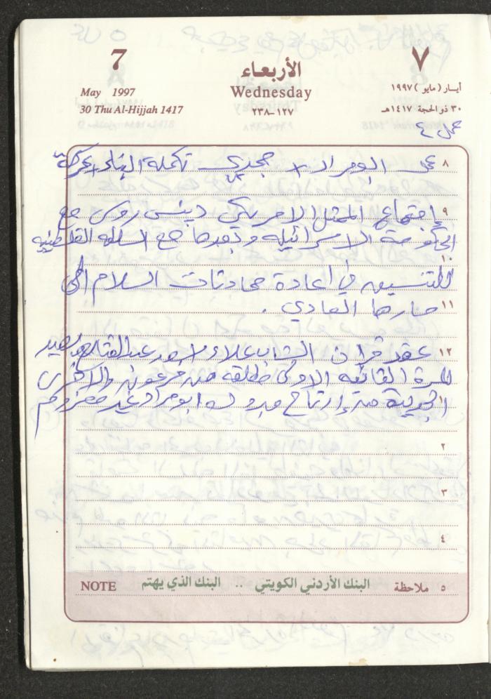 يوميات محمود خريشة، ذنابة- طولكرم، 1997