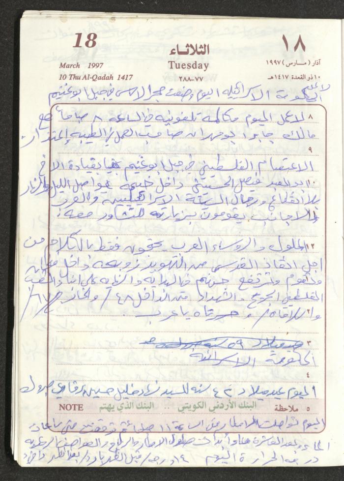 يوميات محمود خريشة، ذنابة- طولكرم، 1997
