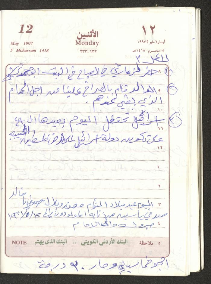 يوميات محمود خريشة، ذنابة- طولكرم، 1997