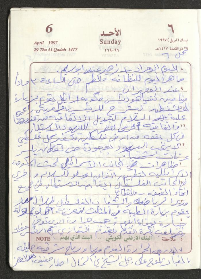 يوميات محمود خريشة، ذنابة- طولكرم، 1997