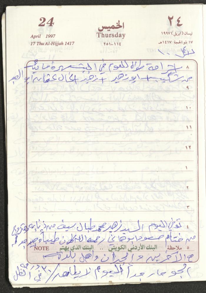 يوميات محمود خريشة، ذنابة- طولكرم، 1997
