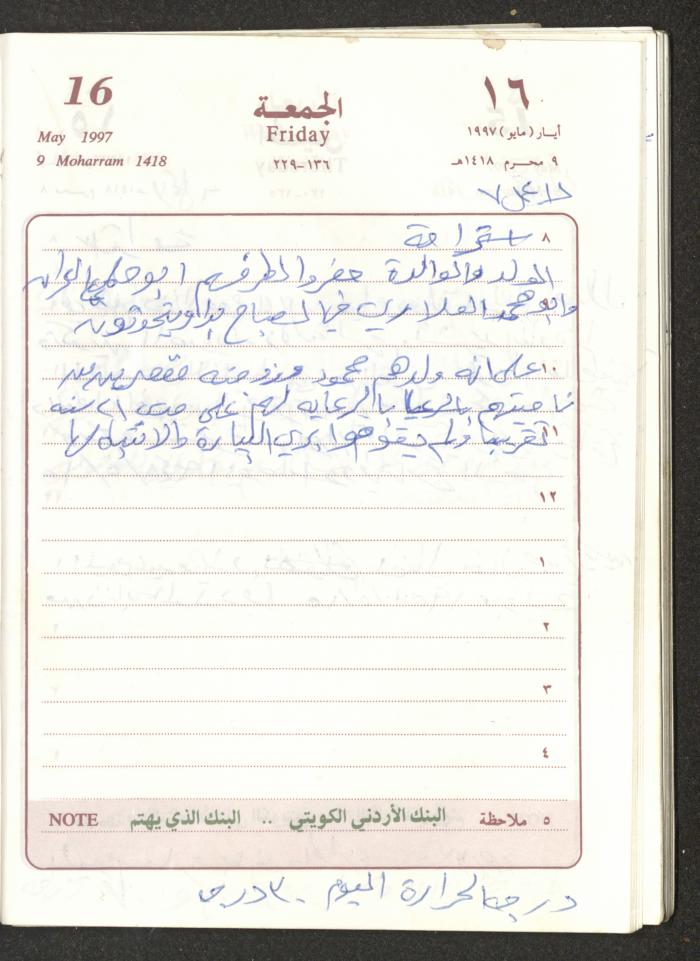 يوميات محمود خريشة، ذنابة- طولكرم، 1997
