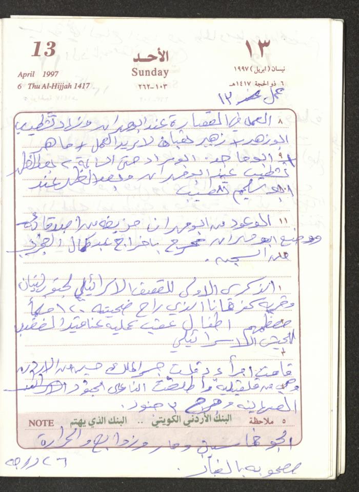يوميات محمود خريشة، ذنابة- طولكرم، 1997