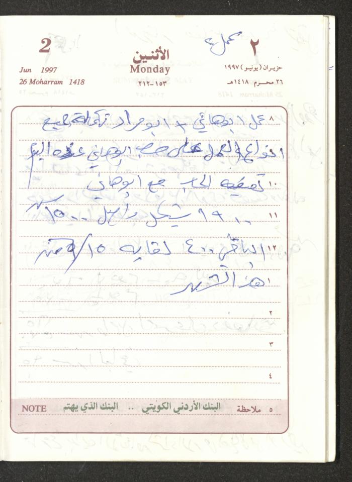 يوميات محمود خريشة، ذنابة- طولكرم، 1997