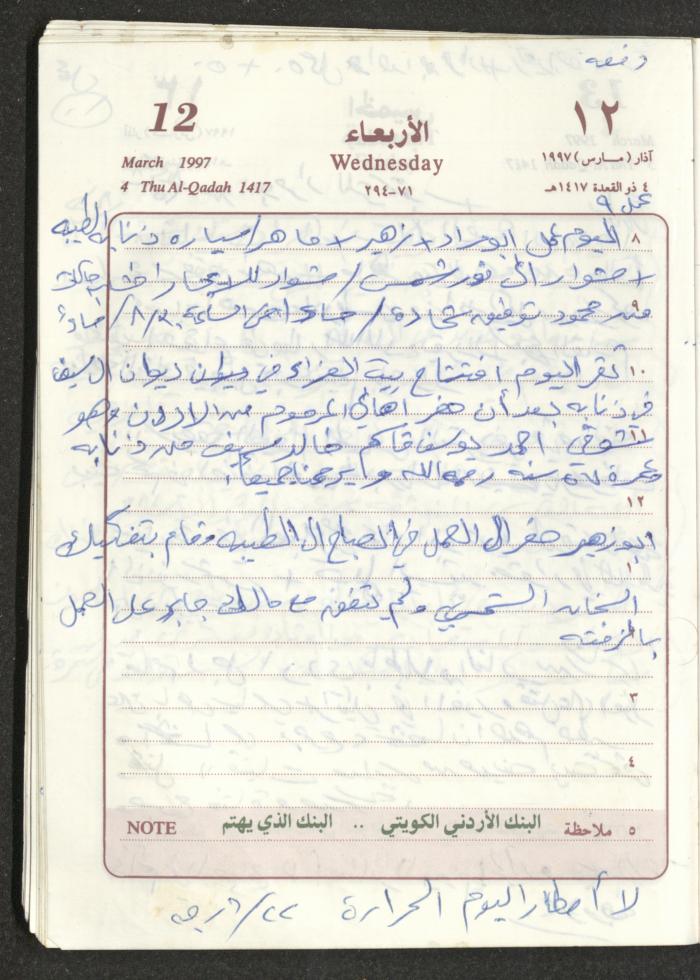 يوميات محمود خريشة، ذنابة- طولكرم، 1997