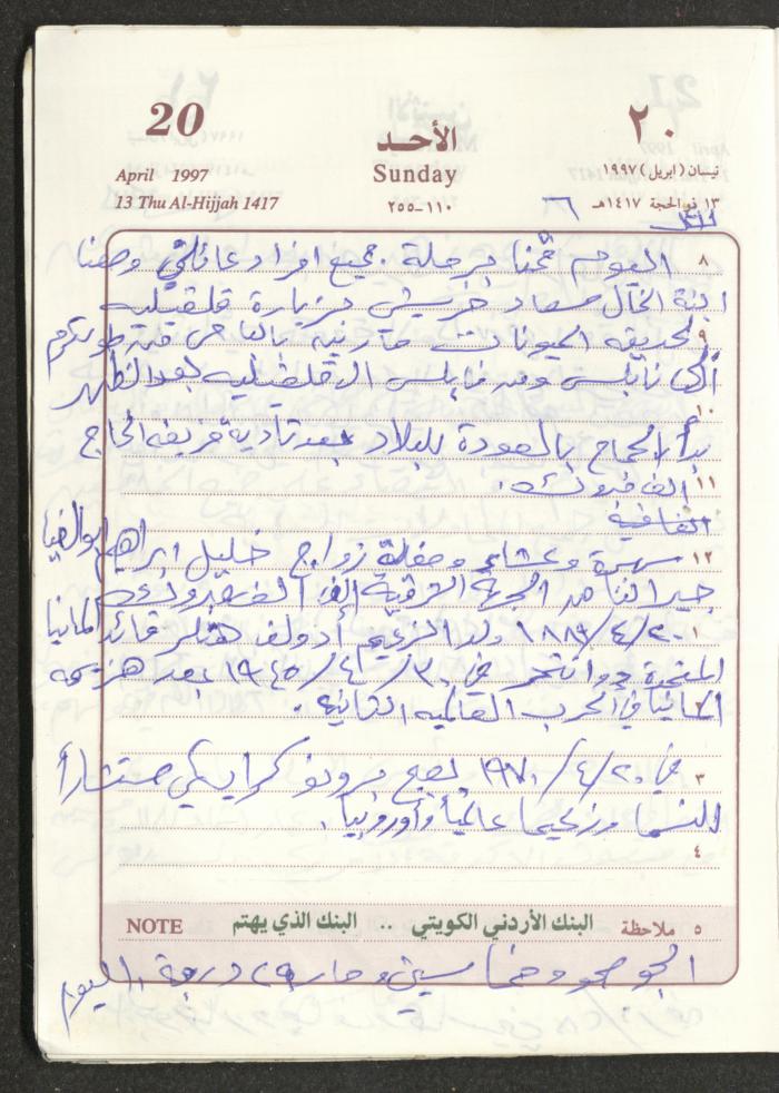 يوميات محمود خريشة، ذنابة- طولكرم، 1997