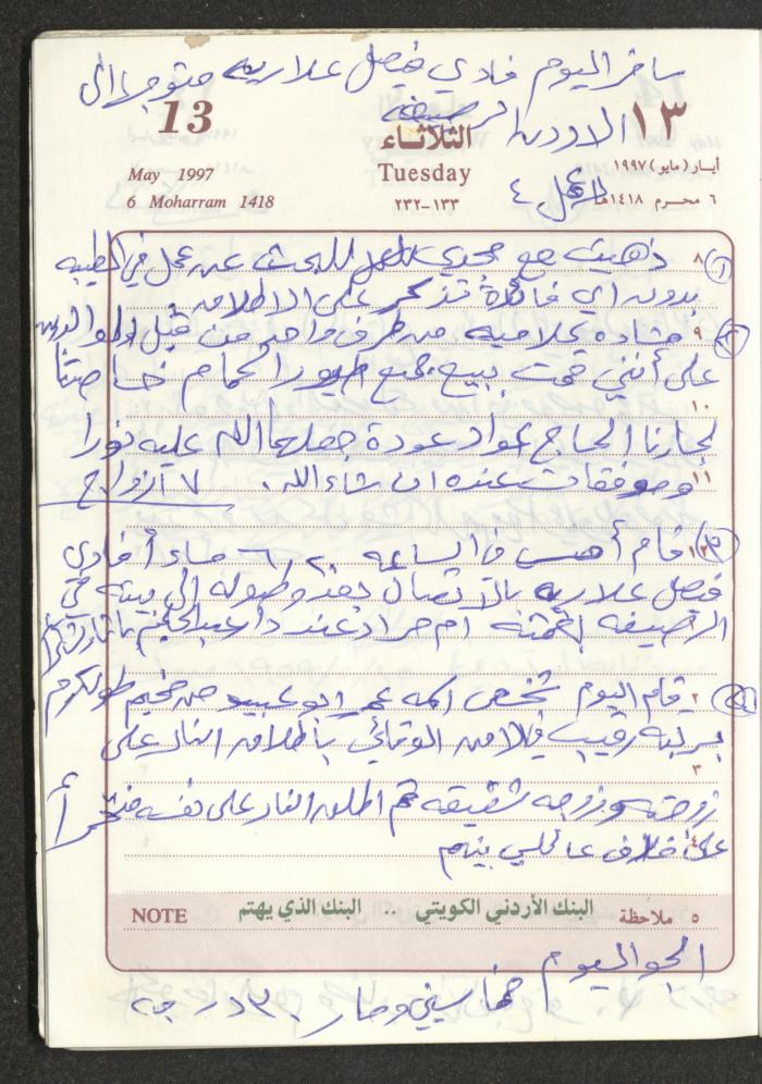 يوميات محمود خريشة، ذنابة- طولكرم، 1997