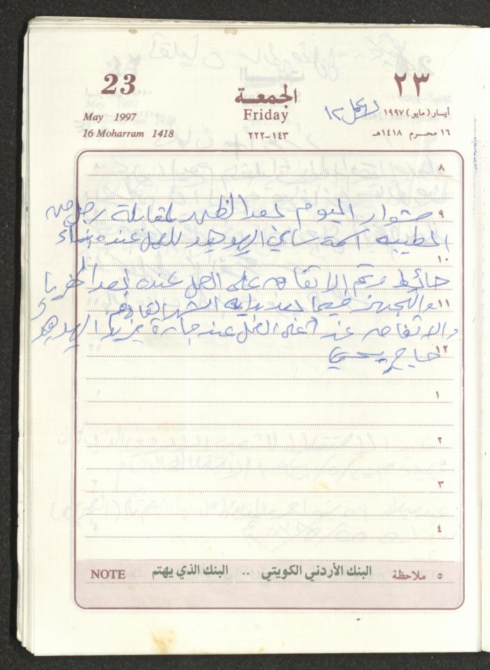 يوميات محمود خريشة، ذنابة- طولكرم، 1997