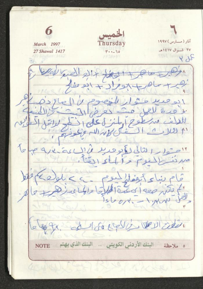 يوميات محمود خريشة، ذنابة- طولكرم، 1997