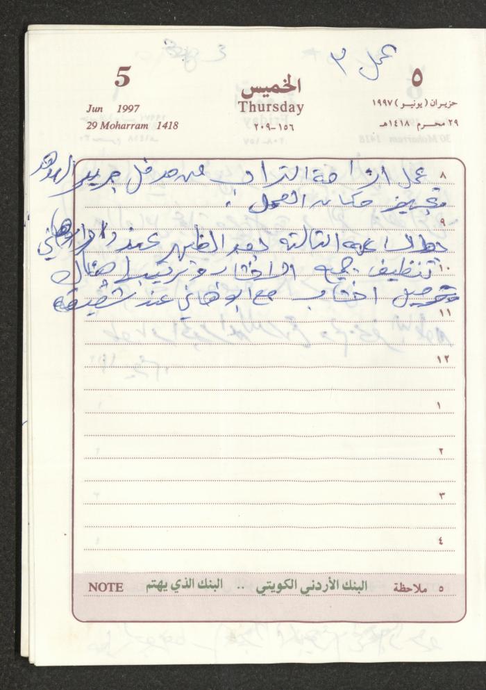 يوميات محمود خريشة، ذنابة- طولكرم، 1997