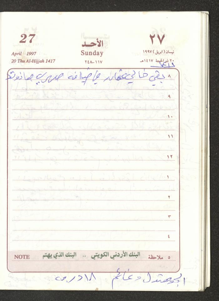 يوميات محمود خريشة، ذنابة- طولكرم، 1997