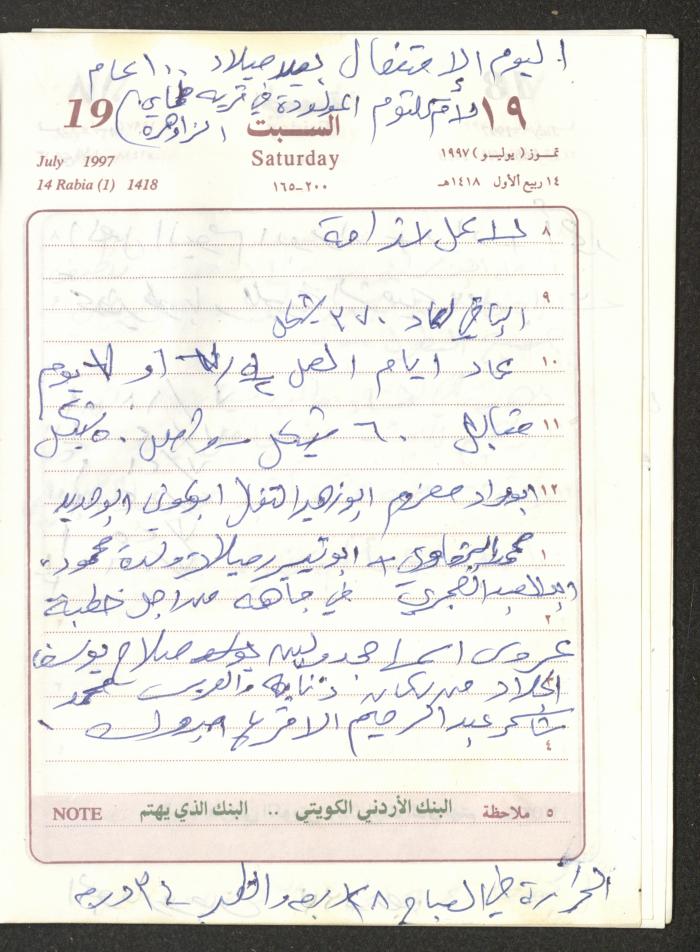 يوميات محمود خريشة، ذنابة- طولكرم، 1997