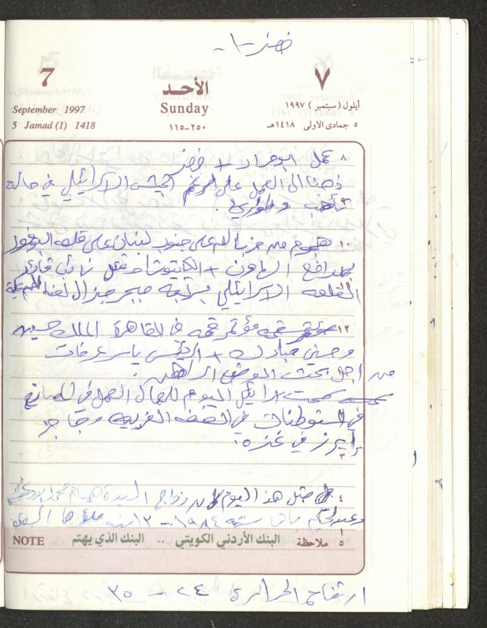 يوميات محمود خريشة، ذنابة- طولكرم، 1997