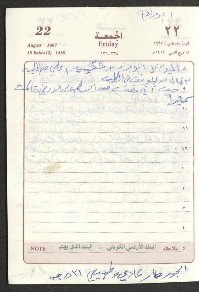 يوميات محمود خريشة، ذنابة- طولكرم، 1997