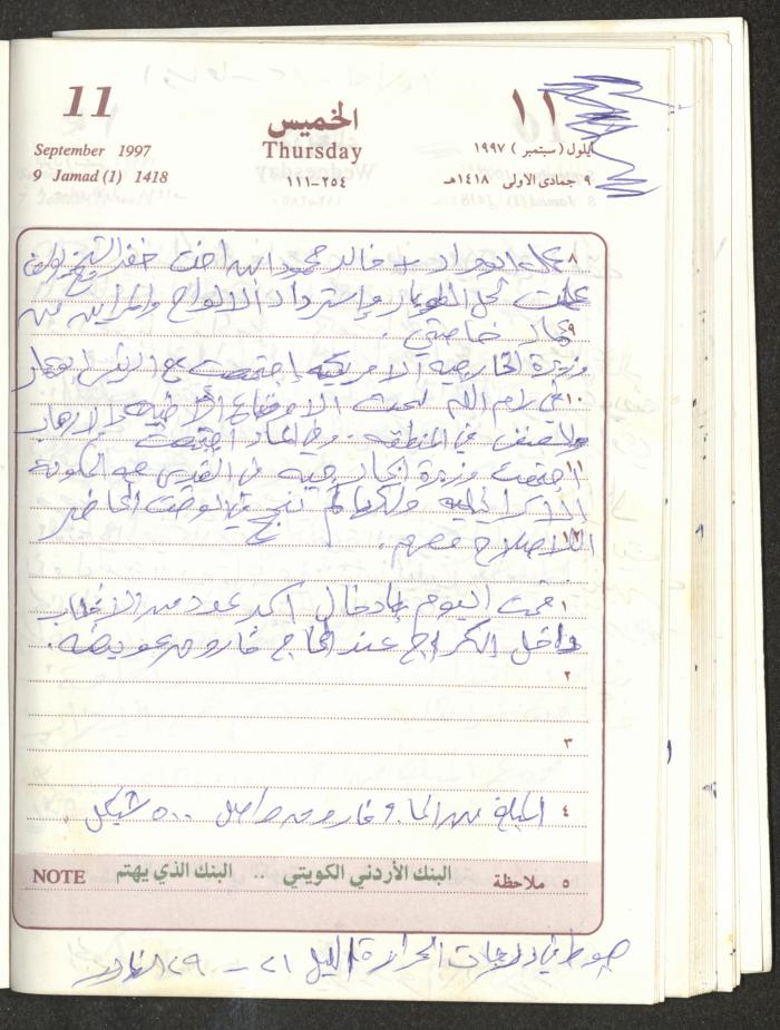 يوميات محمود خريشة، ذنابة- طولكرم، 1997