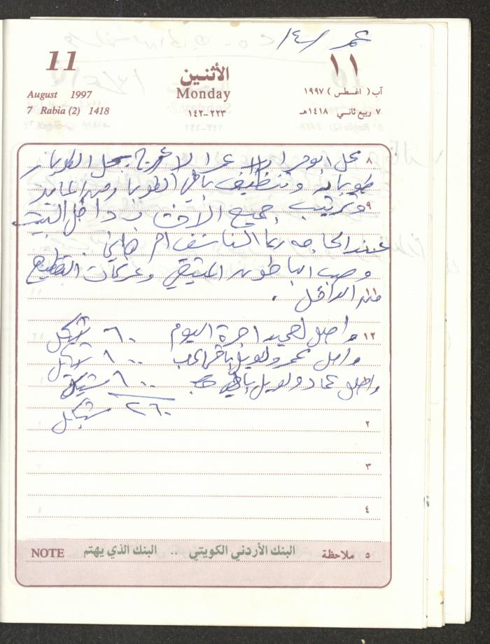 يوميات محمود خريشة، ذنابة- طولكرم، 1997