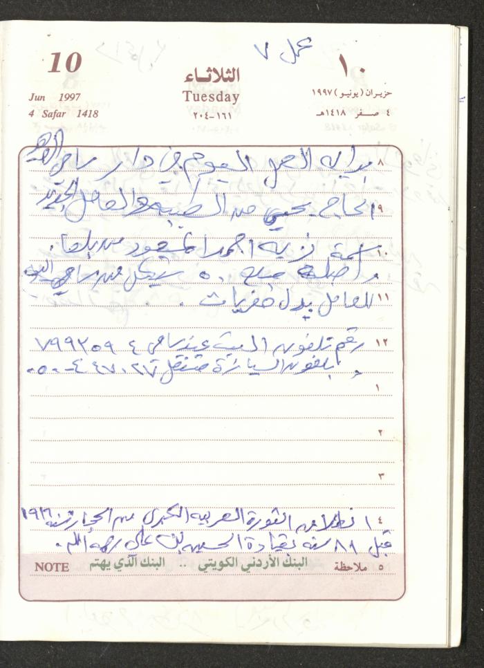 يوميات محمود خريشة، ذنابة- طولكرم، 1997