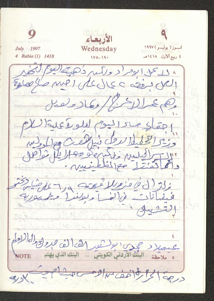 يوميات محمود خريشة، ذنابة- طولكرم، 1997
