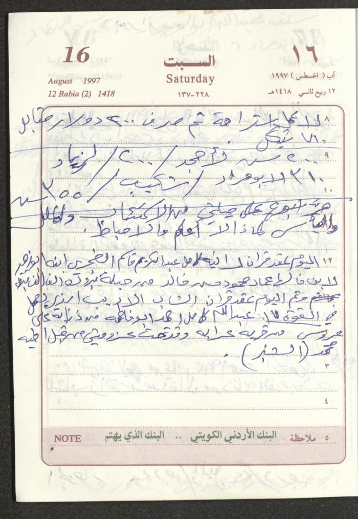يوميات محمود خريشة، ذنابة- طولكرم، 1997