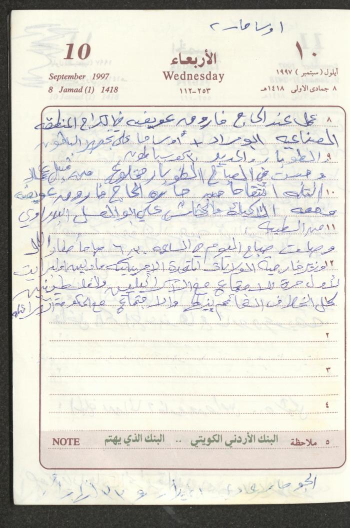 يوميات محمود خريشة، ذنابة- طولكرم، 1997