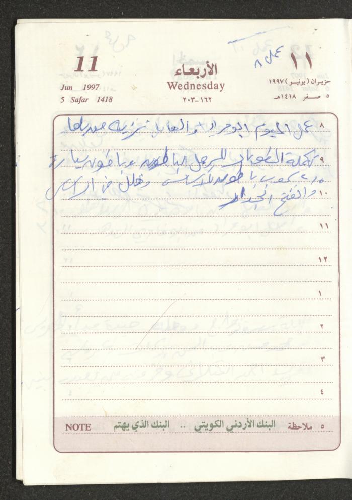 يوميات محمود خريشة، ذنابة- طولكرم، 1997
