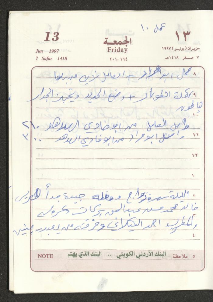 يوميات محمود خريشة، ذنابة- طولكرم، 1997