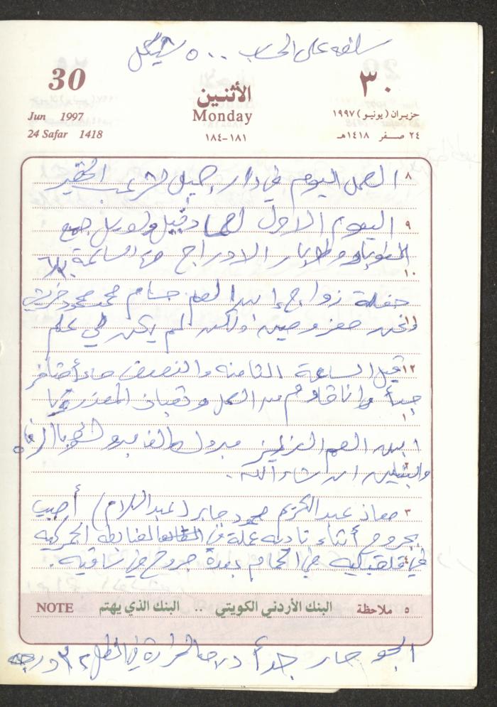 يوميات محمود خريشة، ذنابة- طولكرم، 1997