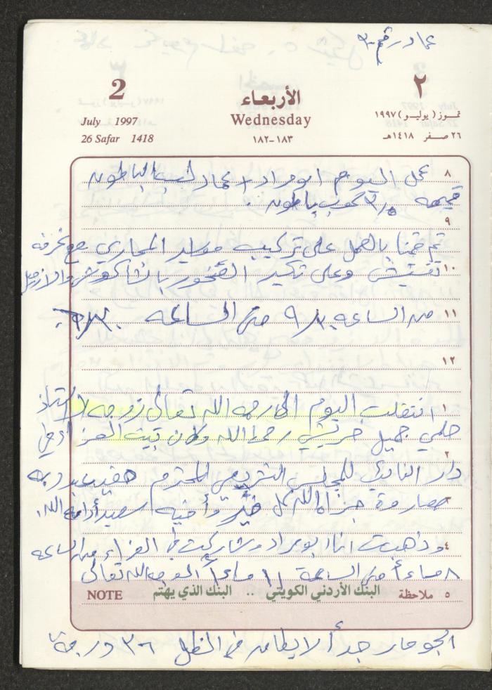 يوميات محمود خريشة، ذنابة- طولكرم، 1997