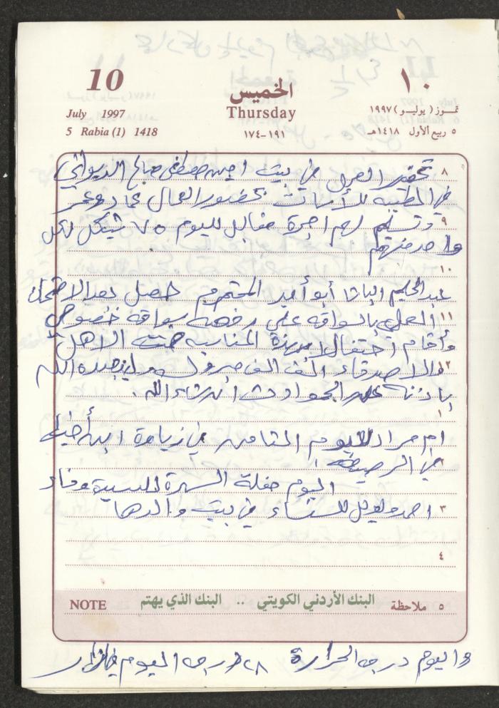 يوميات محمود خريشة، ذنابة- طولكرم، 1997